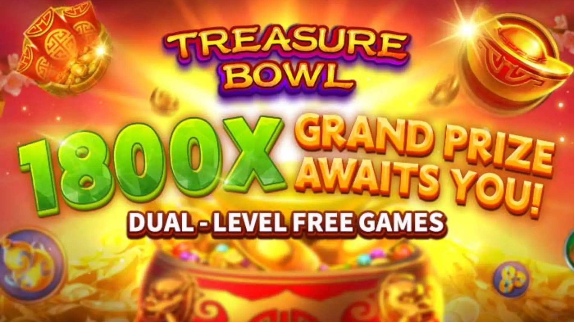 Multiplicadores Treasure Bowl 56d - 7777x Máximo com Tigela Dourada
